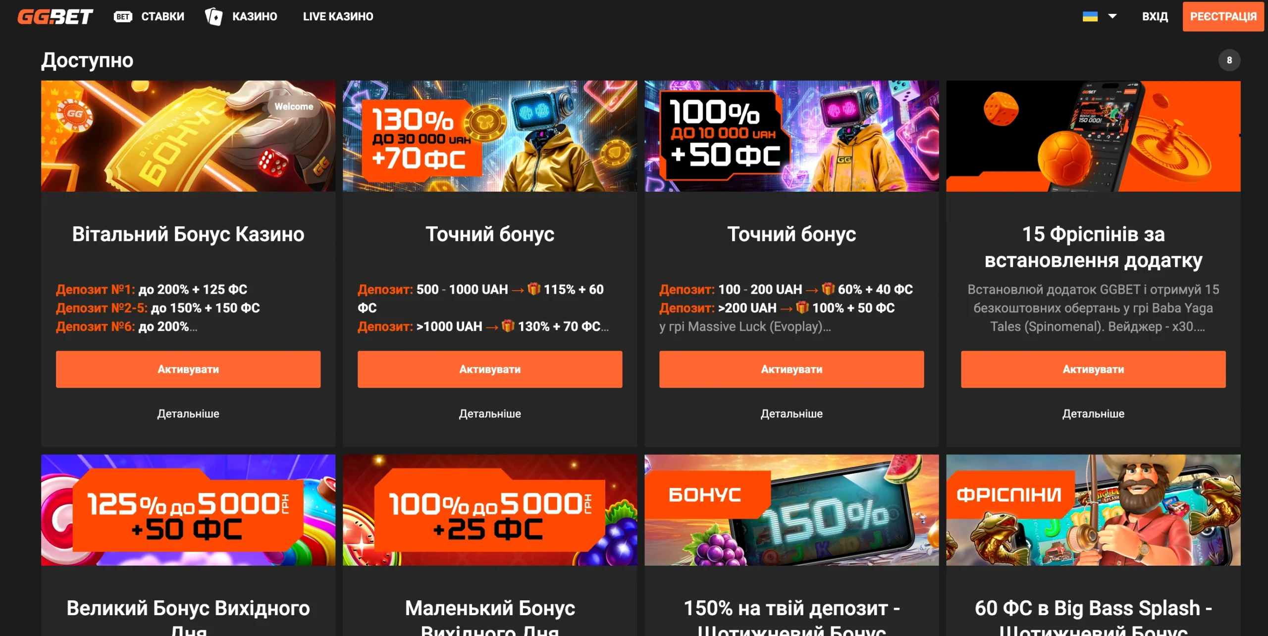 Бонуси GGBet